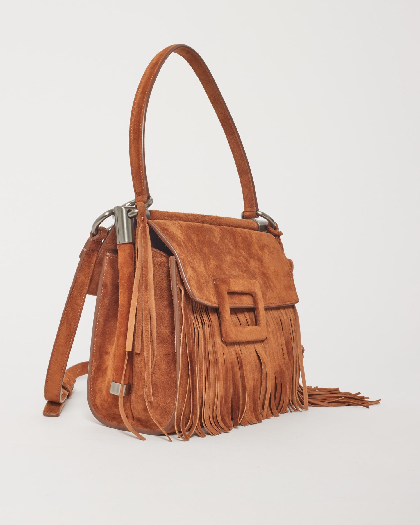 Roger Vivier Sac bandoulière à franges en daim camel