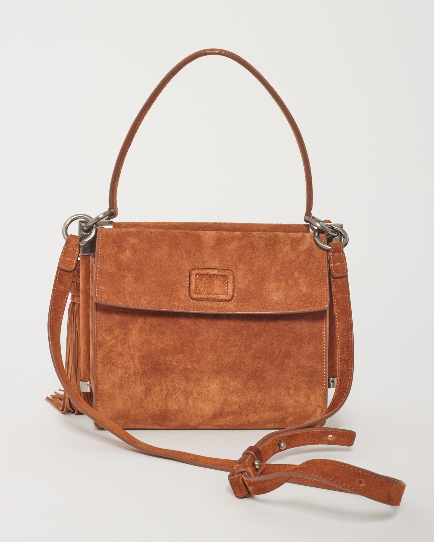 Roger Vivier Sac bandoulière à franges en daim camel