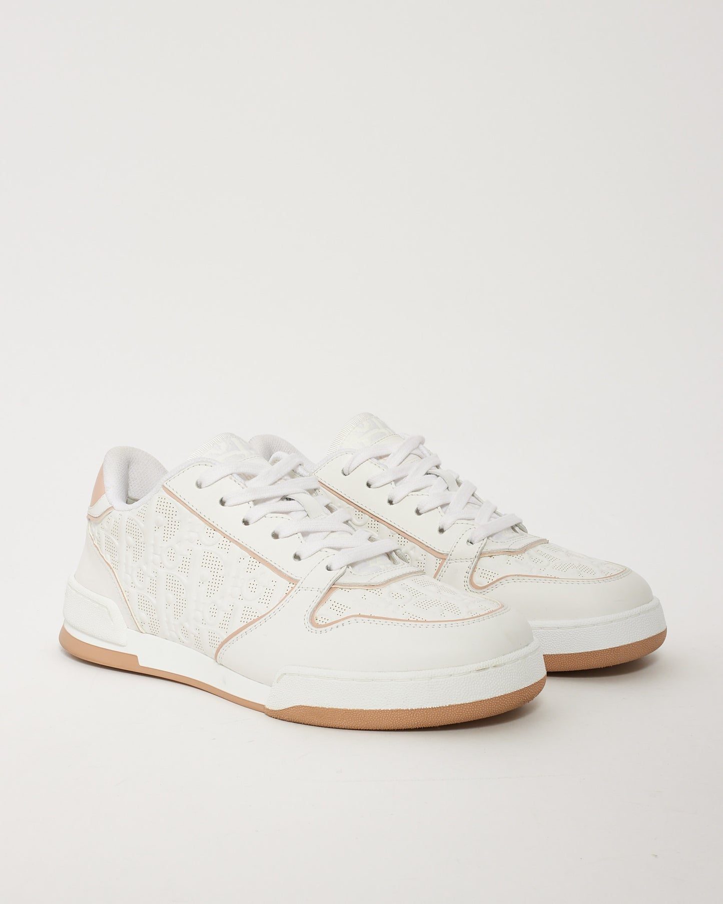Dior White Dior Oblique Perforated Calfskin One Sneaker - 36.5