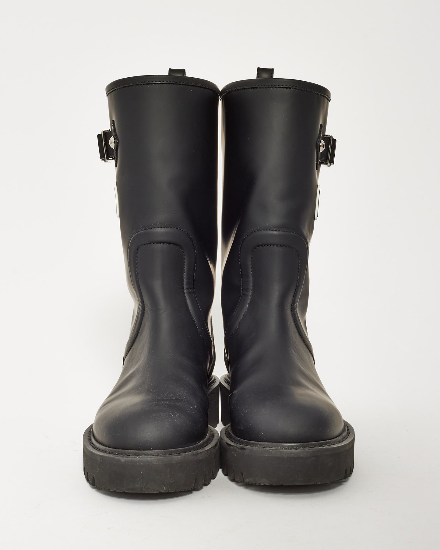 Louis Vuitton Black Rubber Territory Half Rain Boots - 37