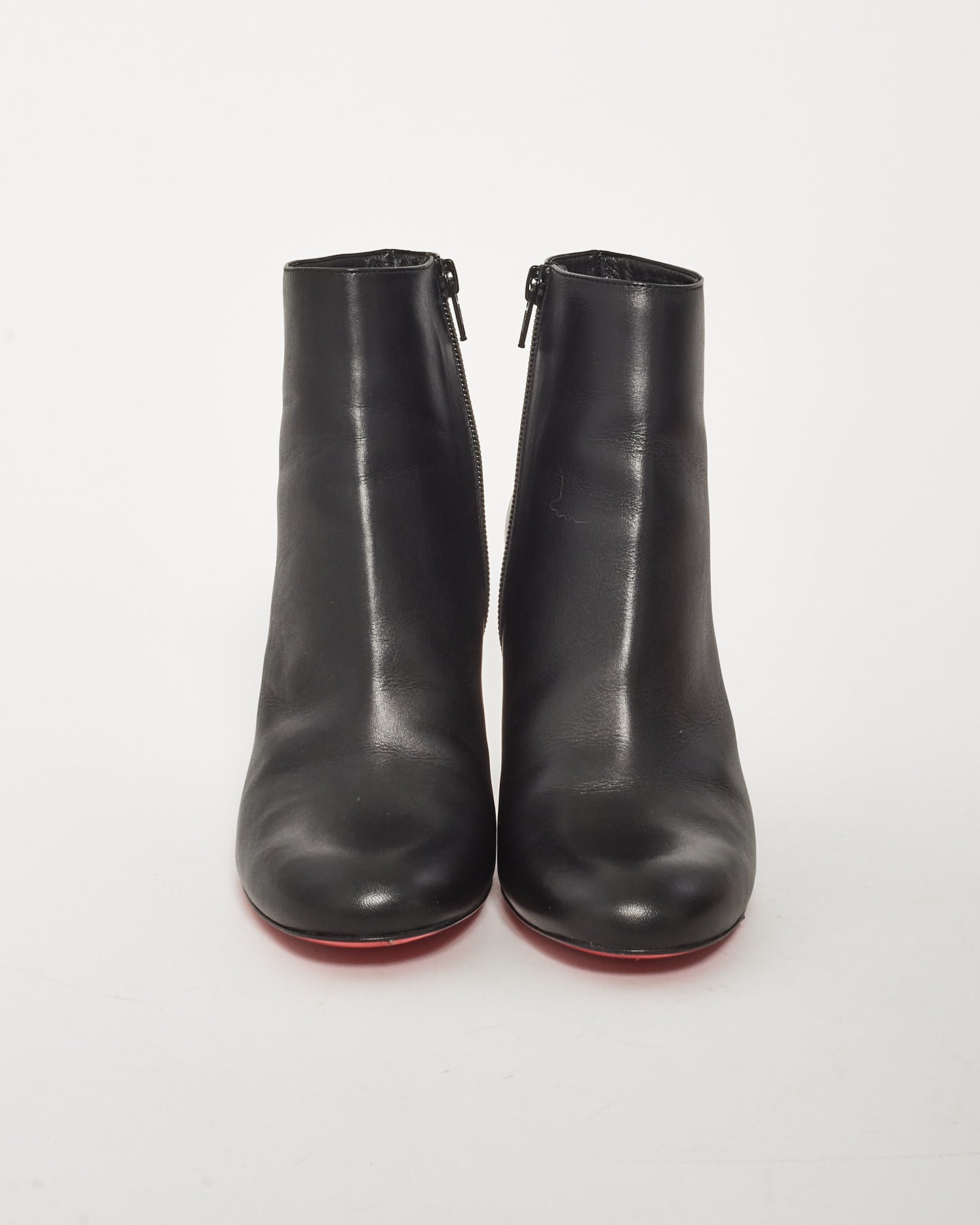 Christian Louboutin Black Leather Suzi Folk 85 Boots - 37