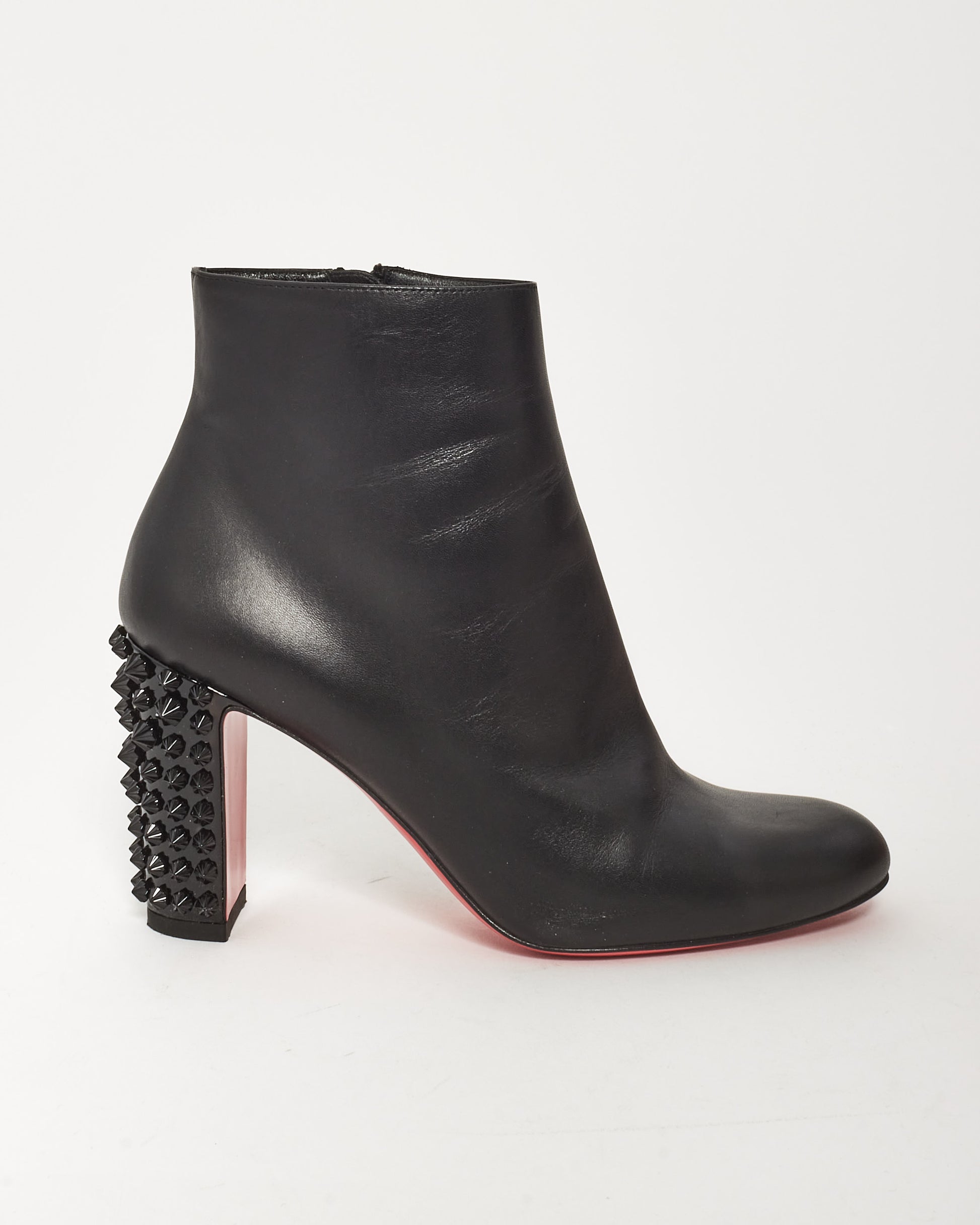 Explore a Christian Louboutin Black Leather Suzi Folk 85 Boots