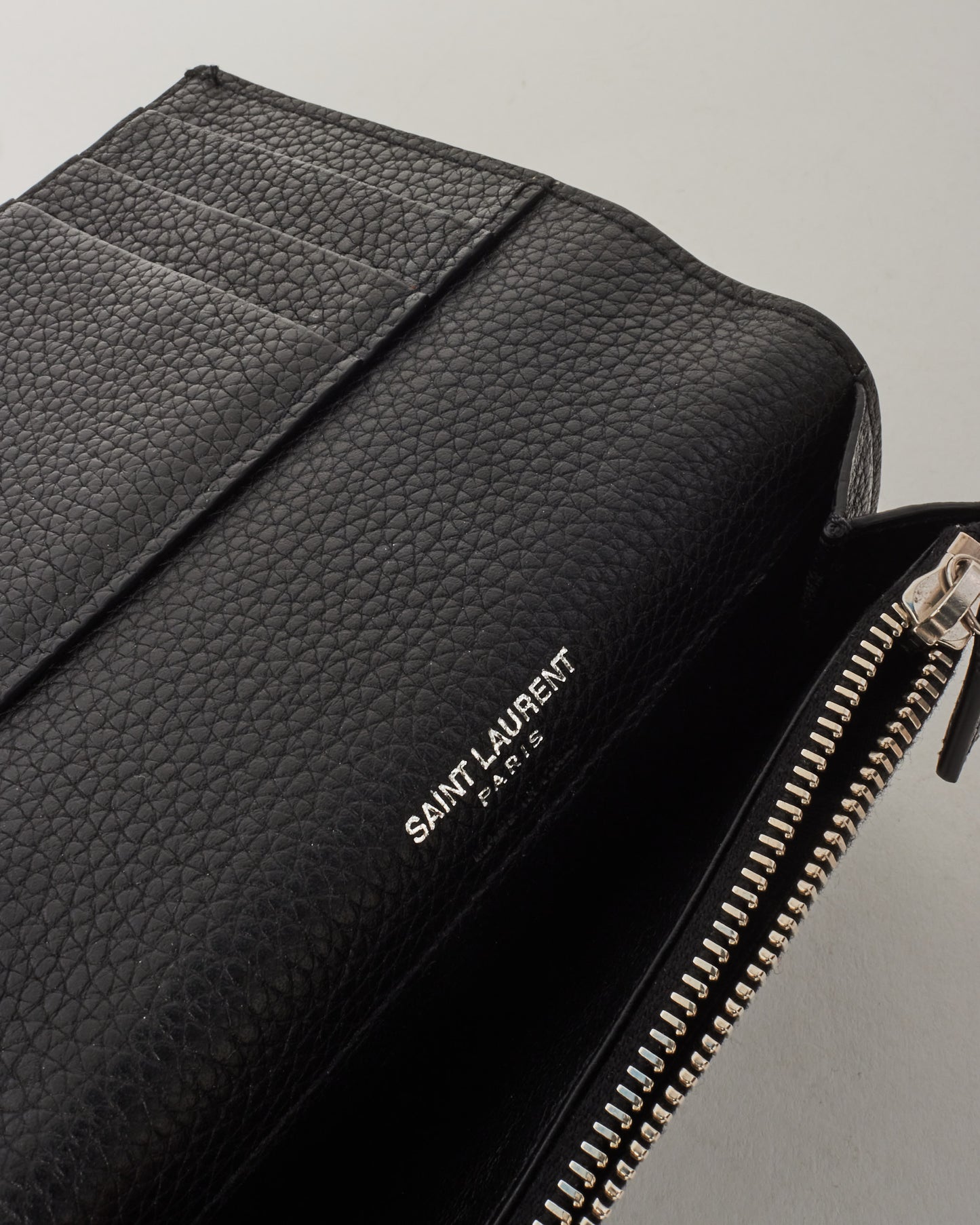 Saint Laurent Black Leather "Sac Du Jour" Compact Wallet