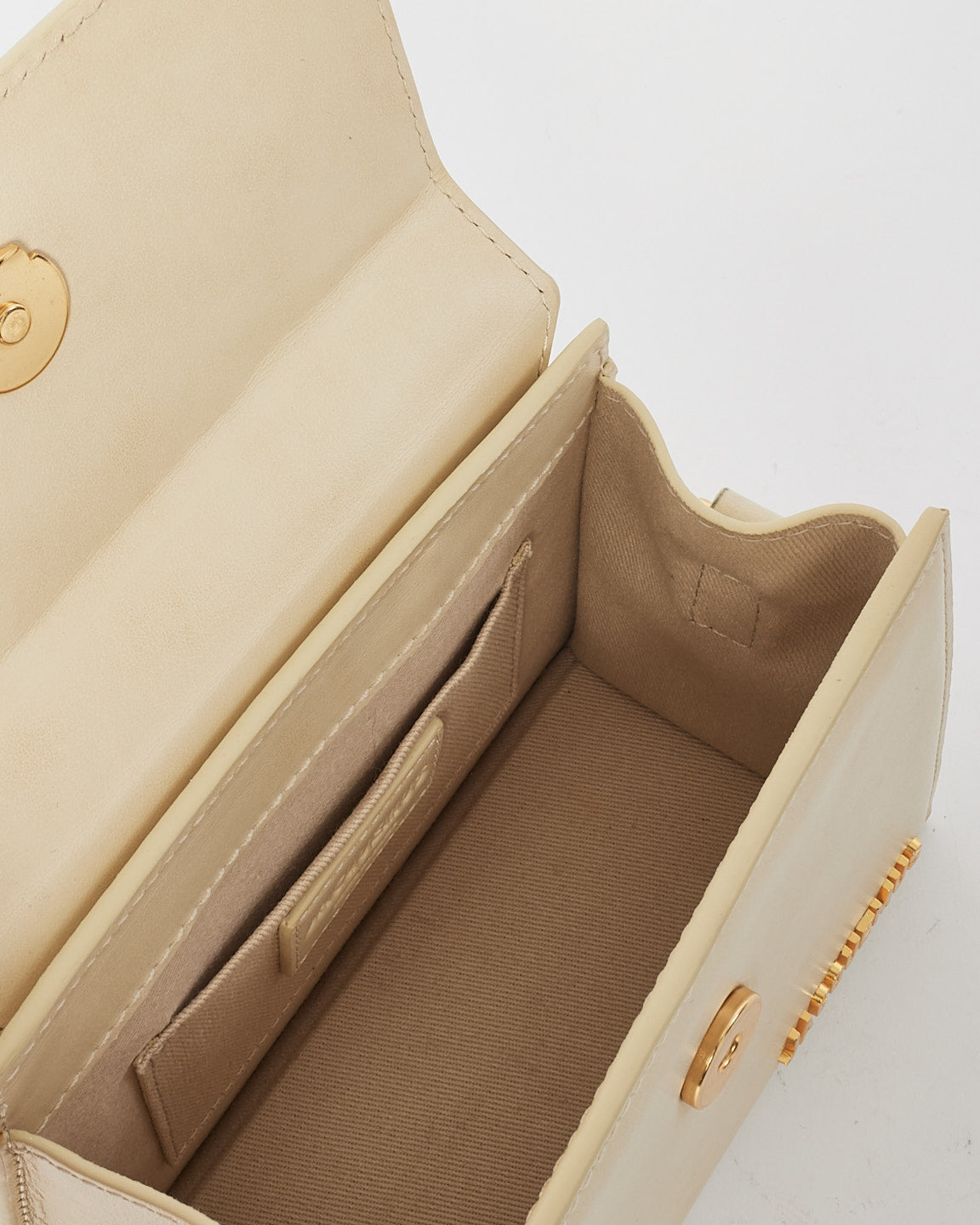 Jacquemus Cream Leather 'Le Chiquito Nœud' Bag