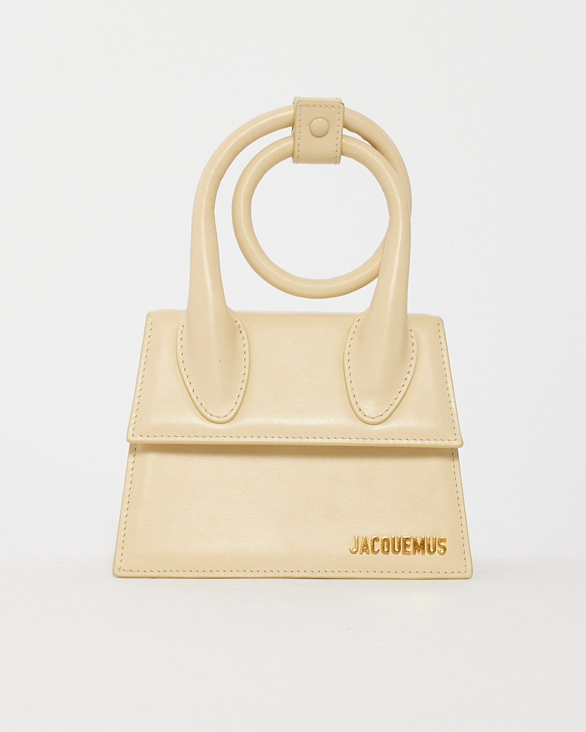Jacquemus Cream Leather 'Le Chiquito Nœud' Bag