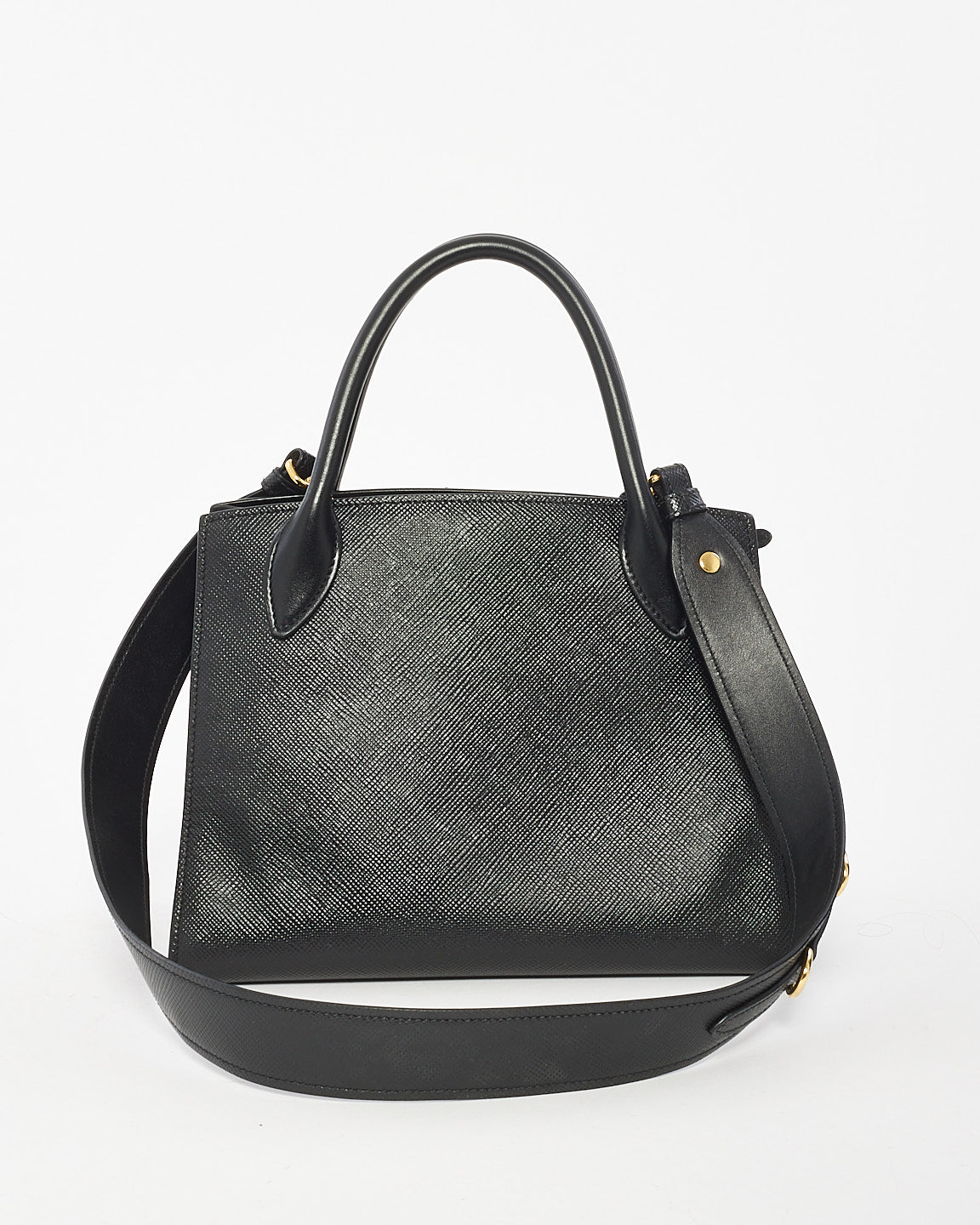 Petit fourre-tout monochrome en cuir saffiano noir Prada
