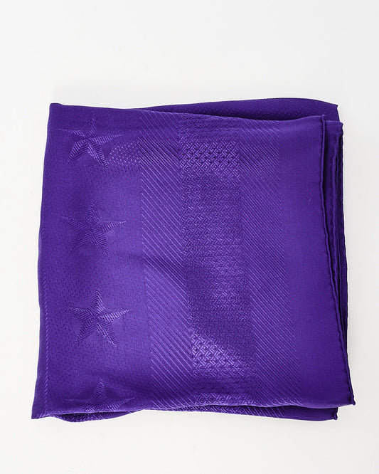 Hermès Purple Silk Star Logo Scarf