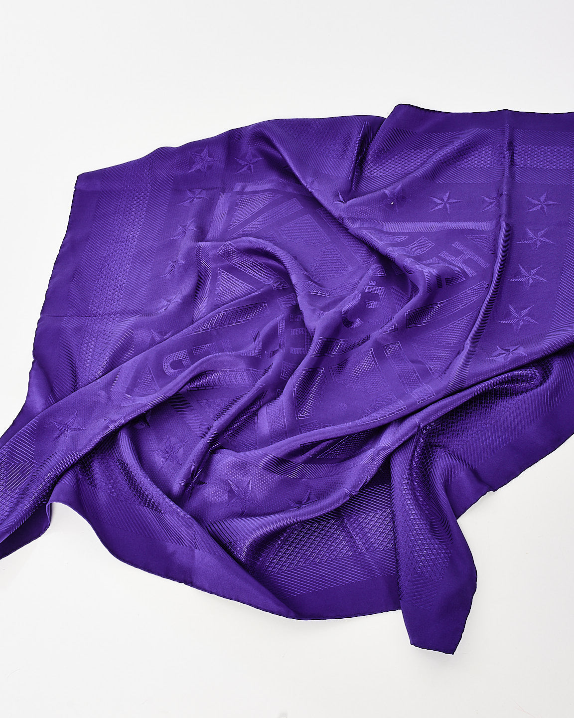 Hermès Purple Silk Star Logo Scarf