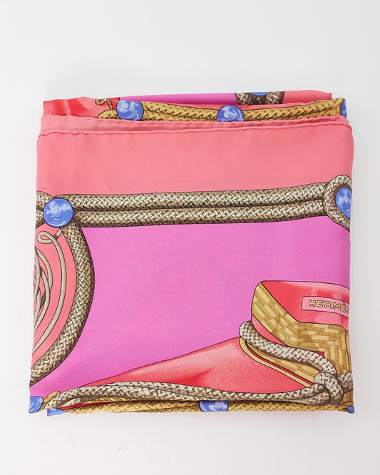 Hermès Pink Multi "Brandebourgs" Silk Scarf