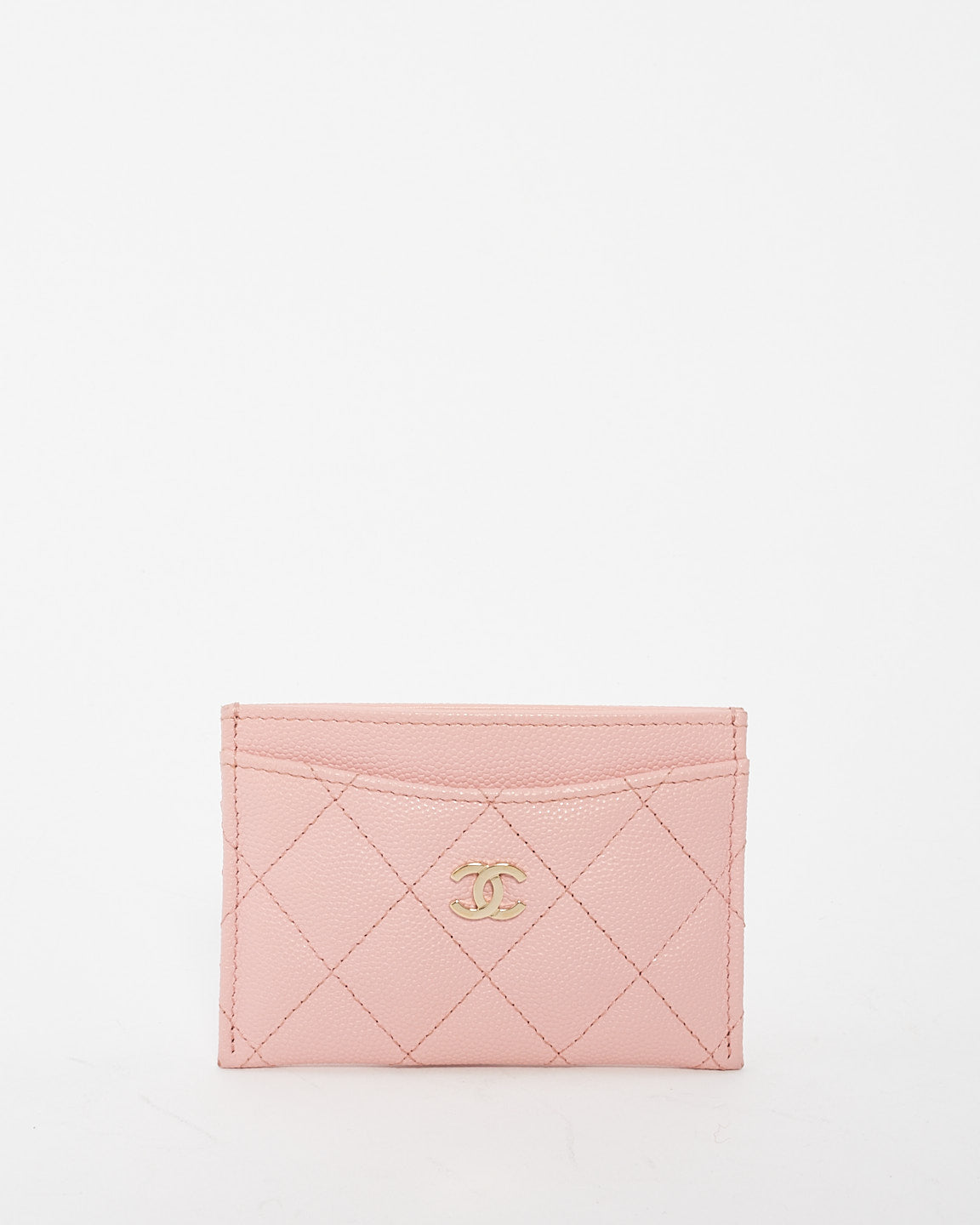 Chanel Pink Caviar Quilted Leather Card Holder