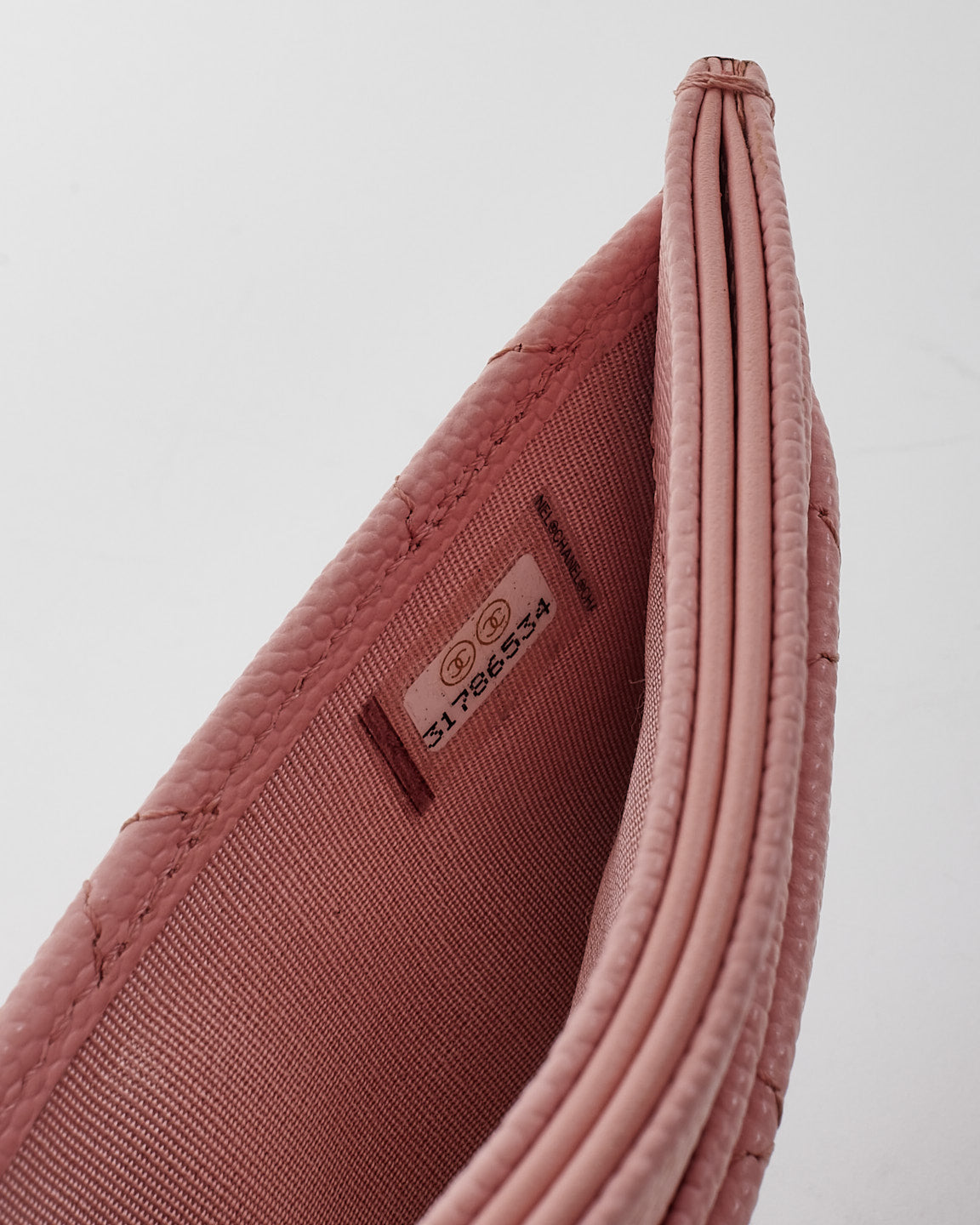 Chanel Pink Caviar Quilted Leather Card Holder