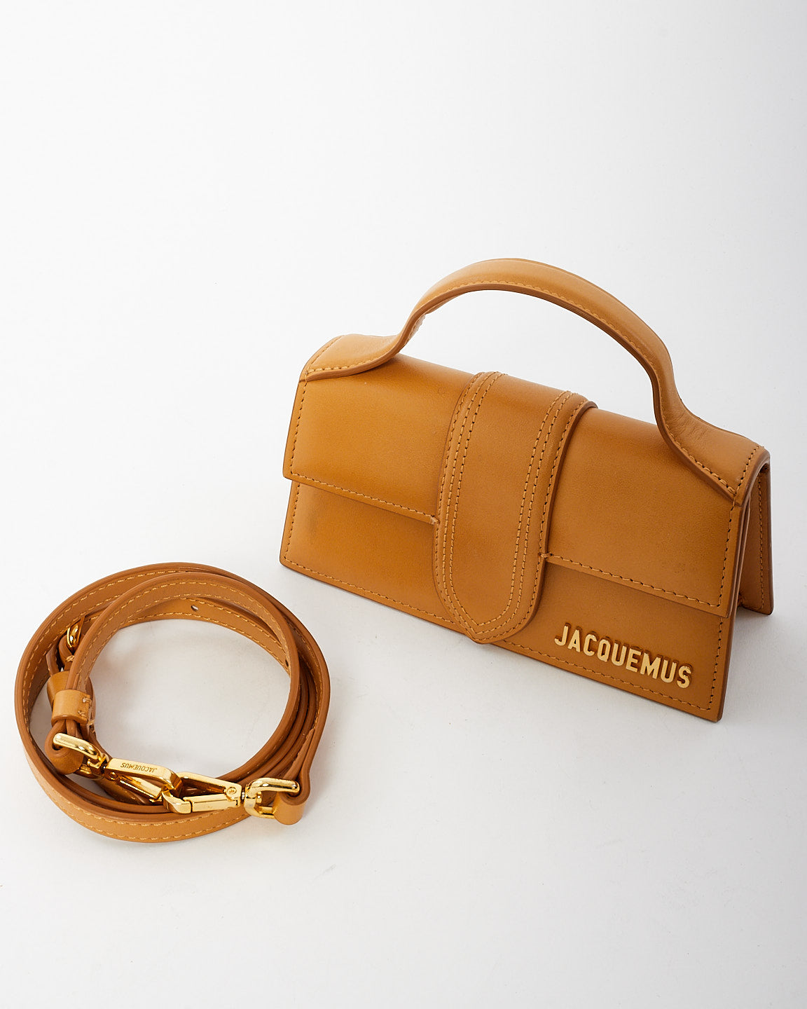 Jacquemus Beige Leather Le Bambino Mini Clutch Bag