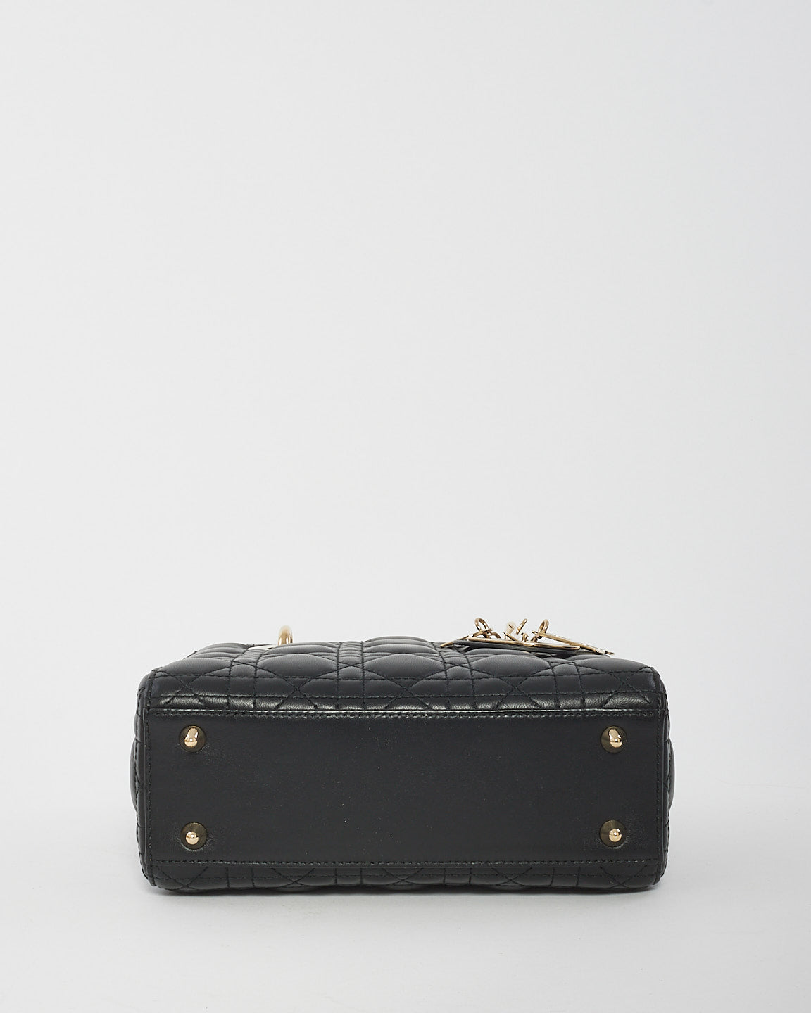 Dior Black Lambskin Leather Small Lady Dior Bag