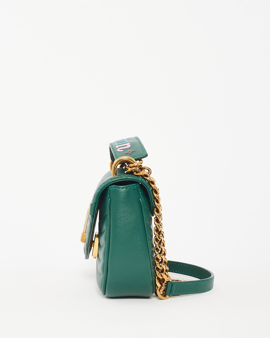 Louis Vuitton Emerald Green Leather New Wave Chain PM
