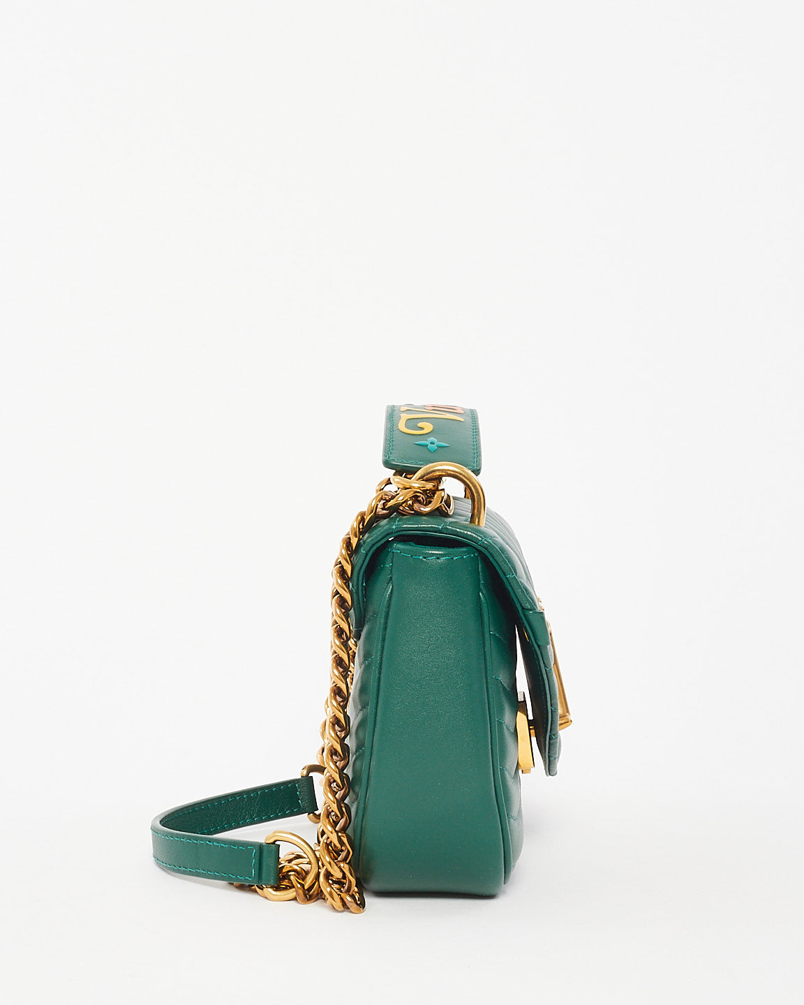 Louis Vuitton Emerald Green Leather New Wave Chain PM