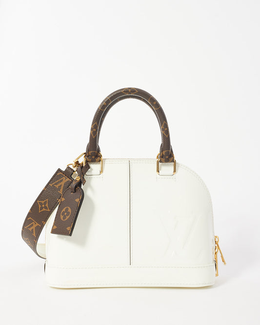 Louis Vuitton White Vernis Lisse & Monogram Leather Alma BB Bag