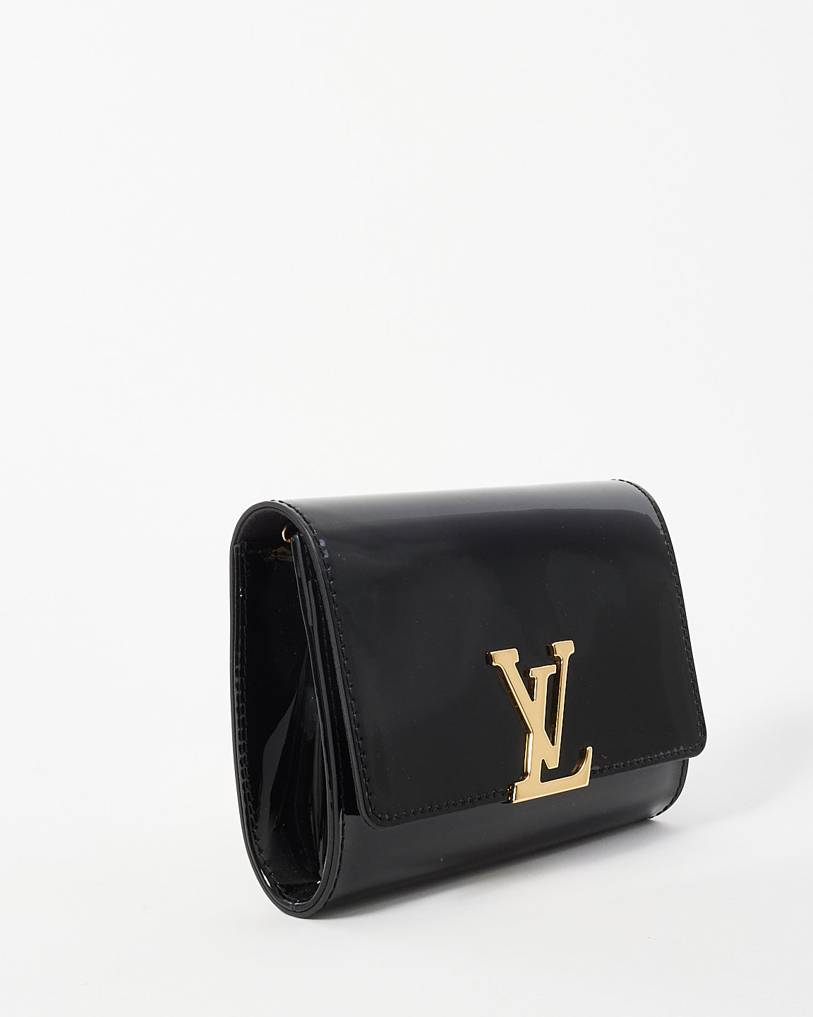 Louis Vuitton Black Patent Leather Chain Louise PM Bag