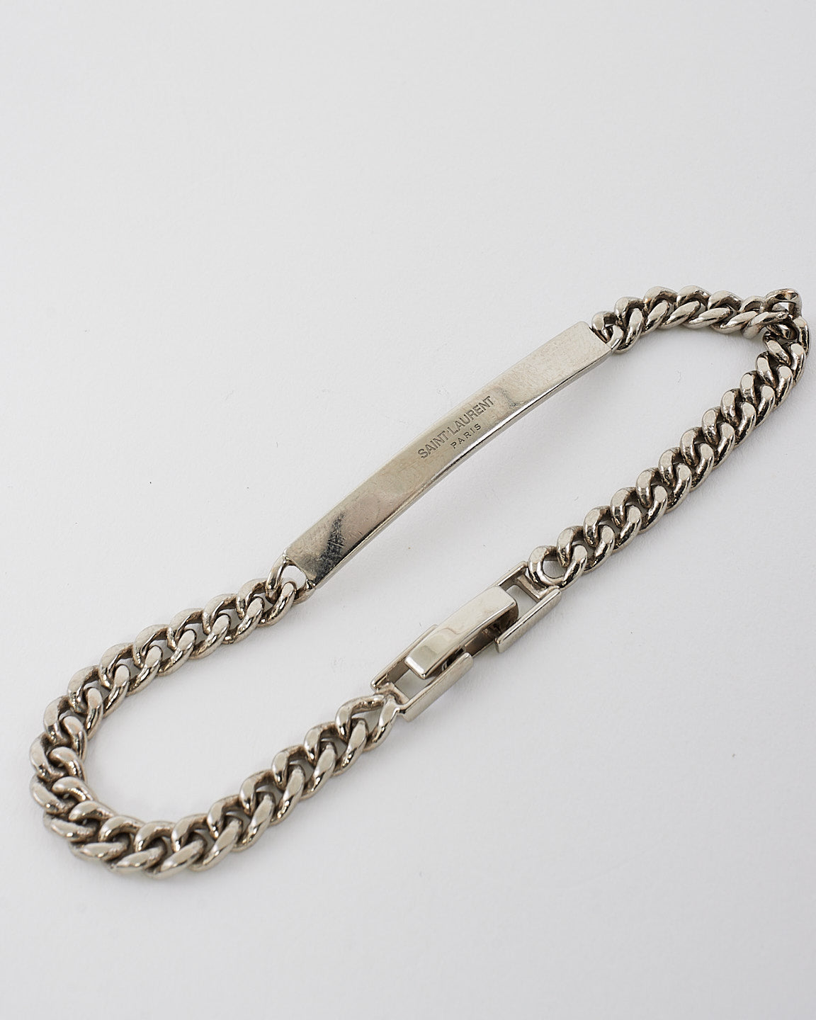 Saint Laurent Silver Metal Chain Bracelet