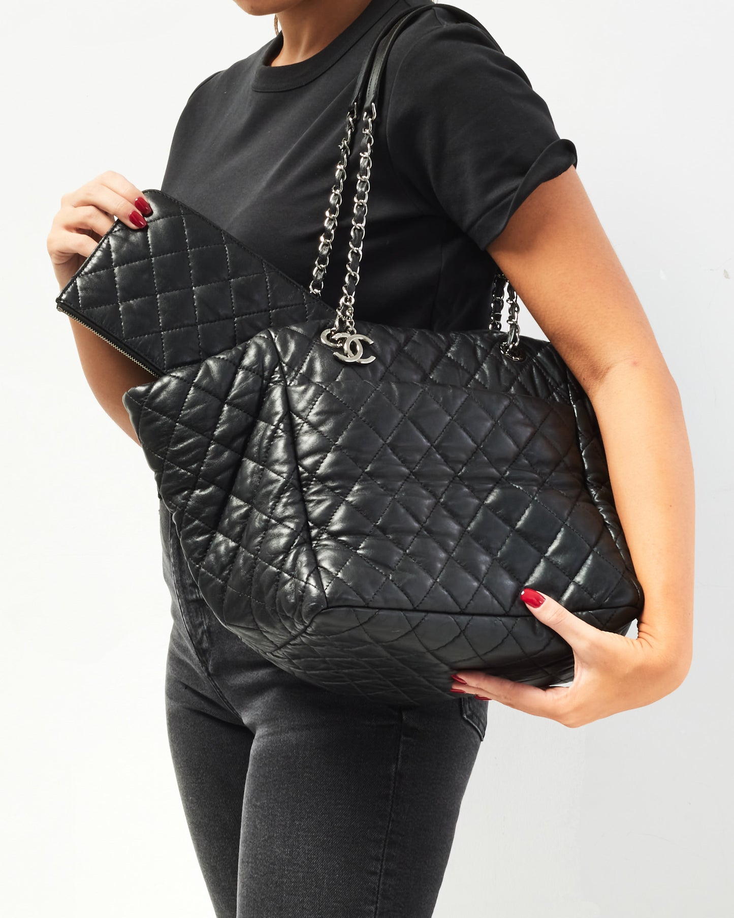 Cabas Chanel Ultimate Stitch en cuir de veau noir