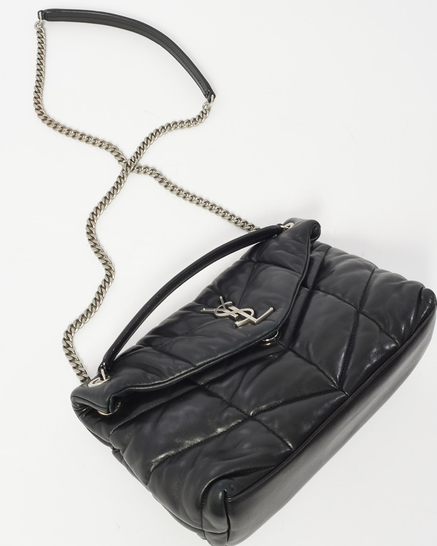 Saint Laurent Black Loulou Puffer Small Shoulder Bag