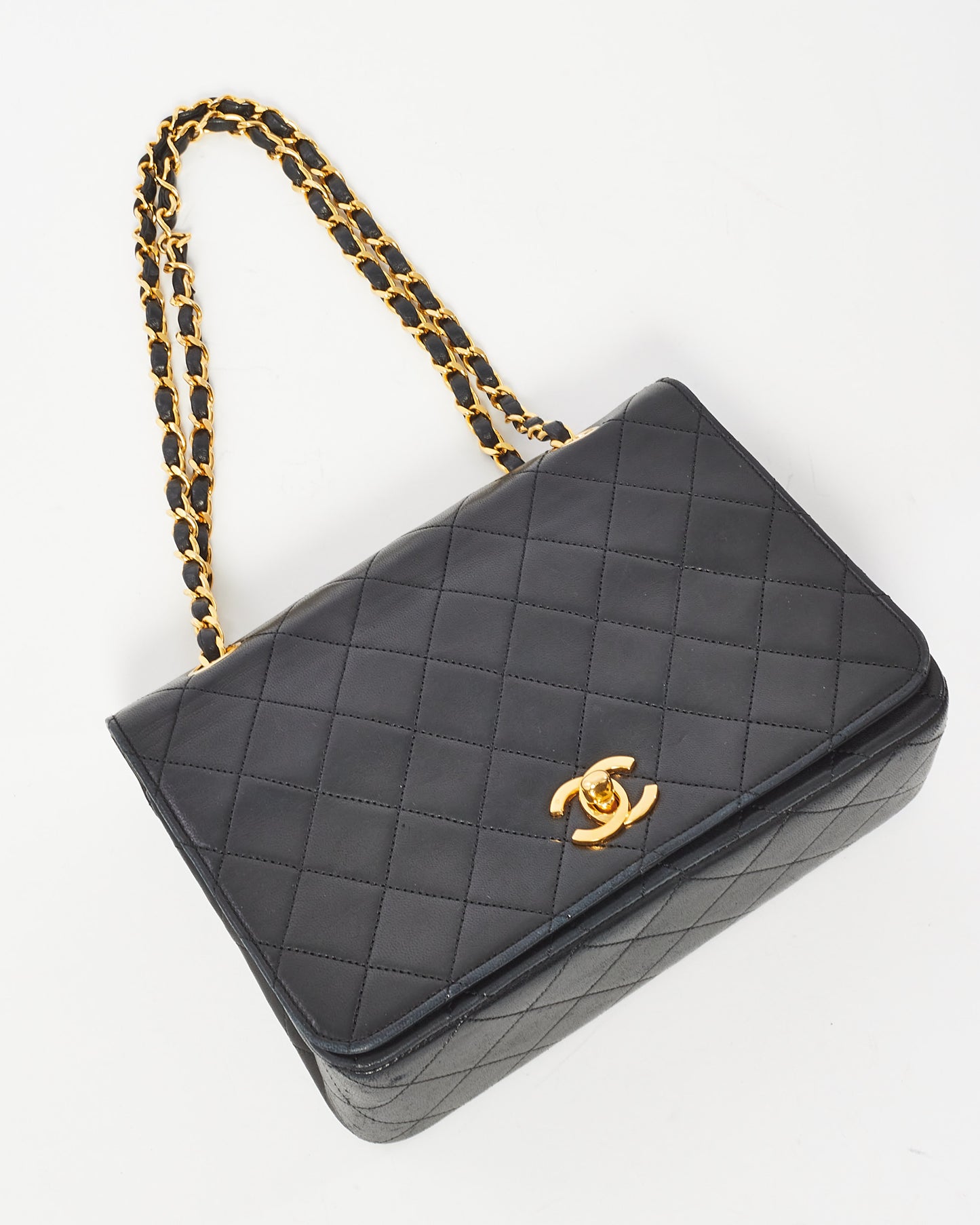 Chanel Vintage Black Leather Full Flap Bag