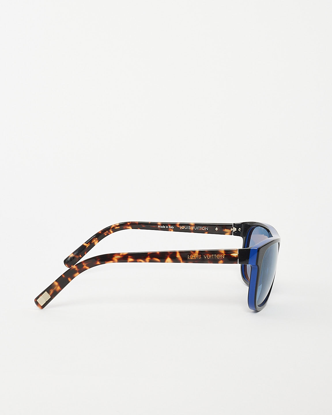 Louis Vuitton Black Brown & Blue Acetate Aviator Sunglasses Z0792W