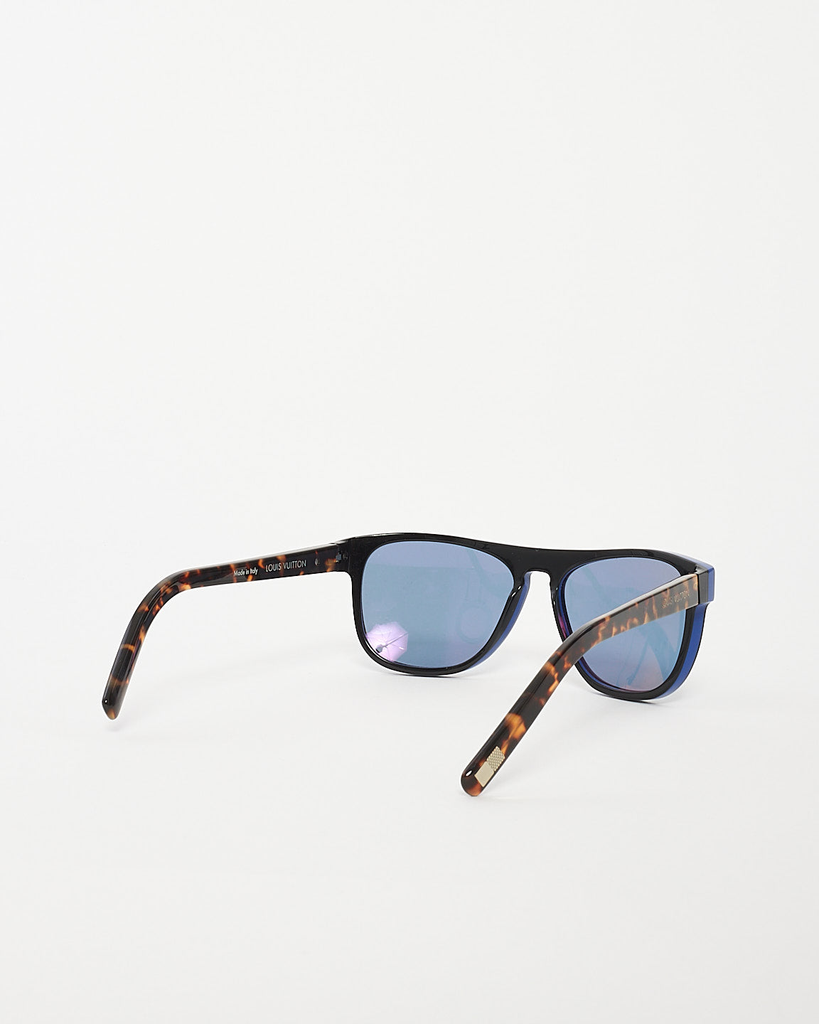 Louis Vuitton Black Brown & Blue Acetate Aviator Sunglasses Z0792W