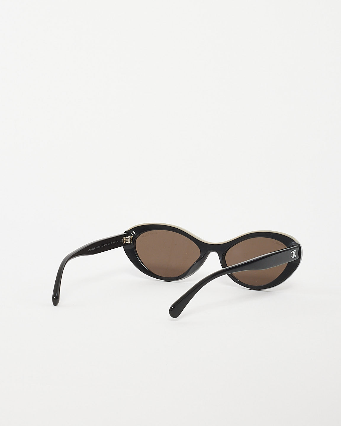 Chanel Black Acetate Cat Eye Logo Sunglasses 5416