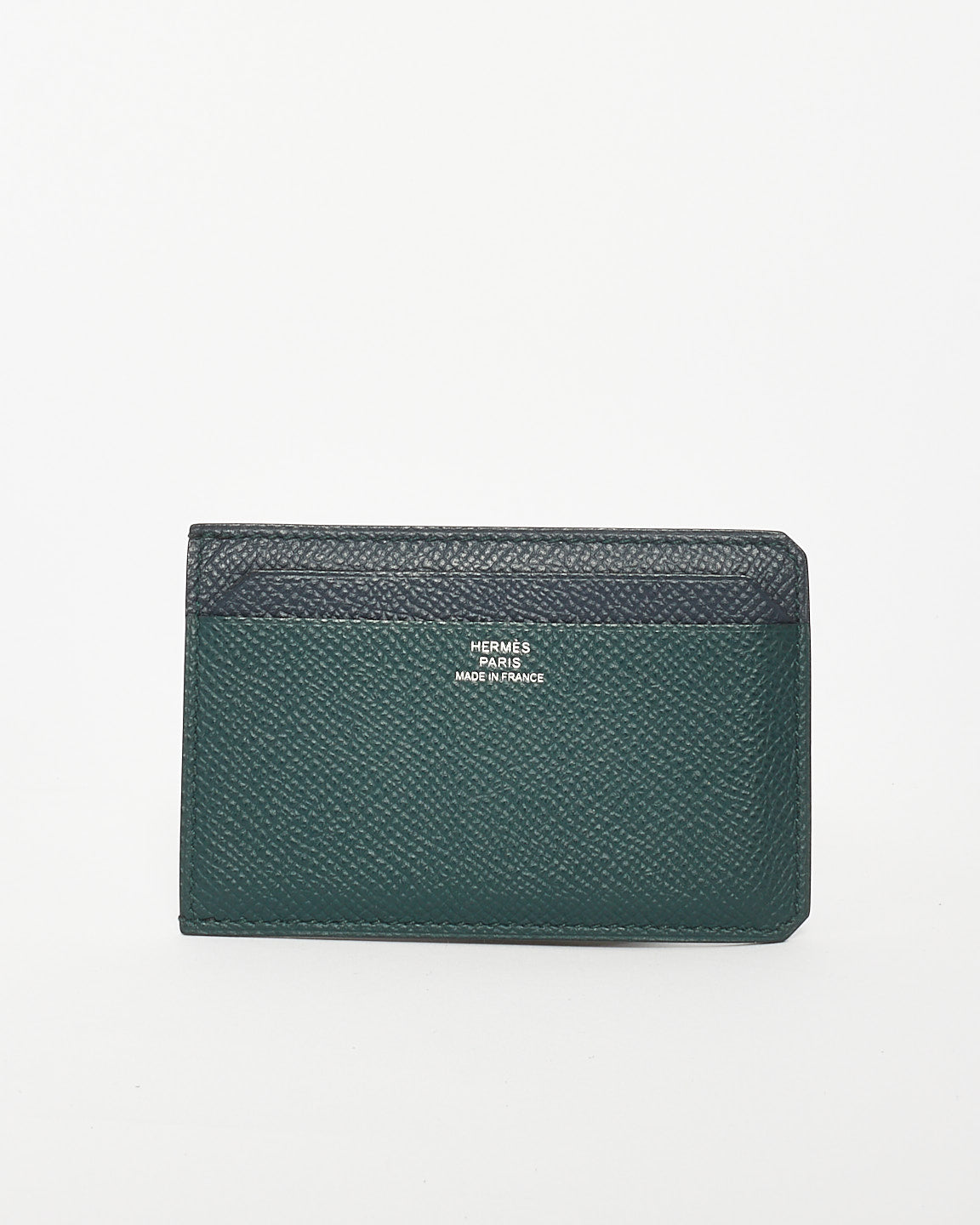 Hermès Noir & Vert Anglais Epsom Leather City 4CC Jungle Card Holder