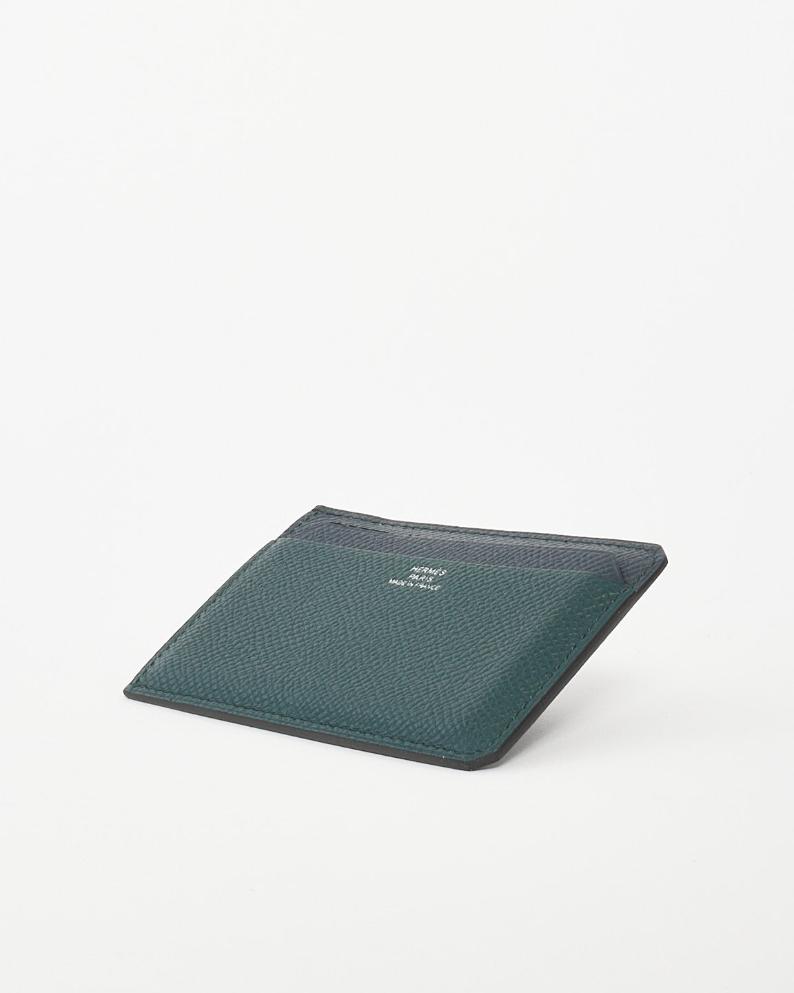 Hermès Noir &amp; Vert Anglais Epsom Leather City 4CC Jungle Card Holder