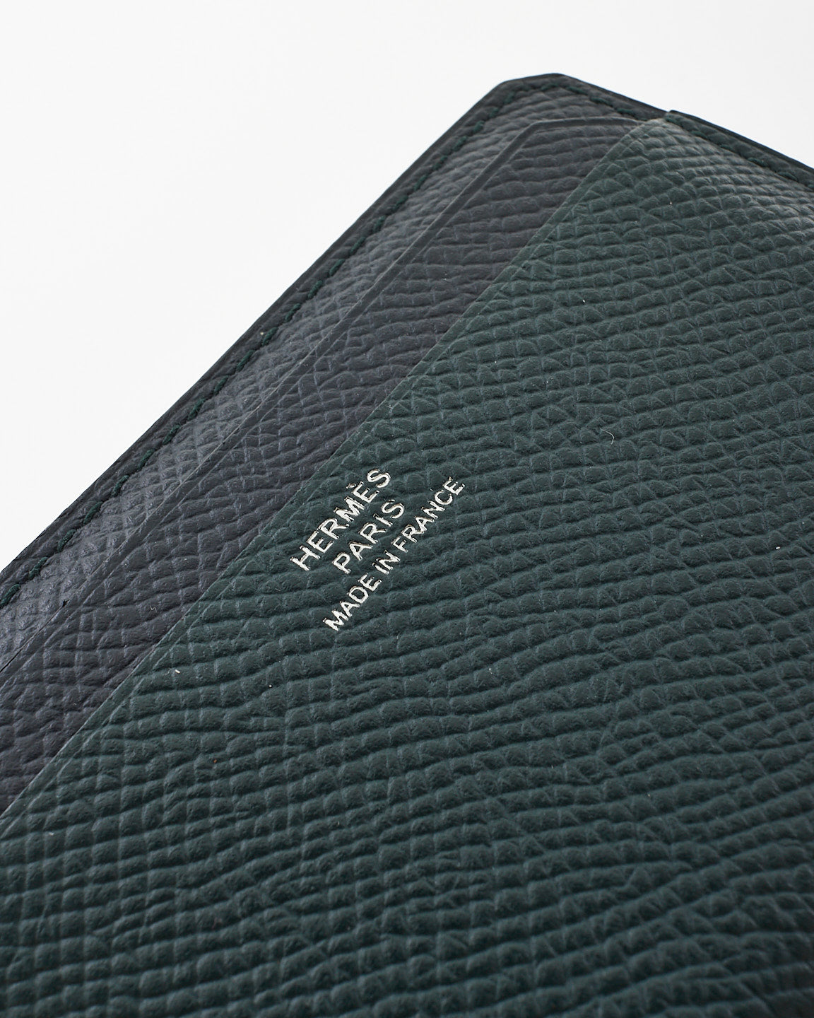 Hermès Noir & Vert Anglais Epsom Leather City 4CC Jungle Card Holder