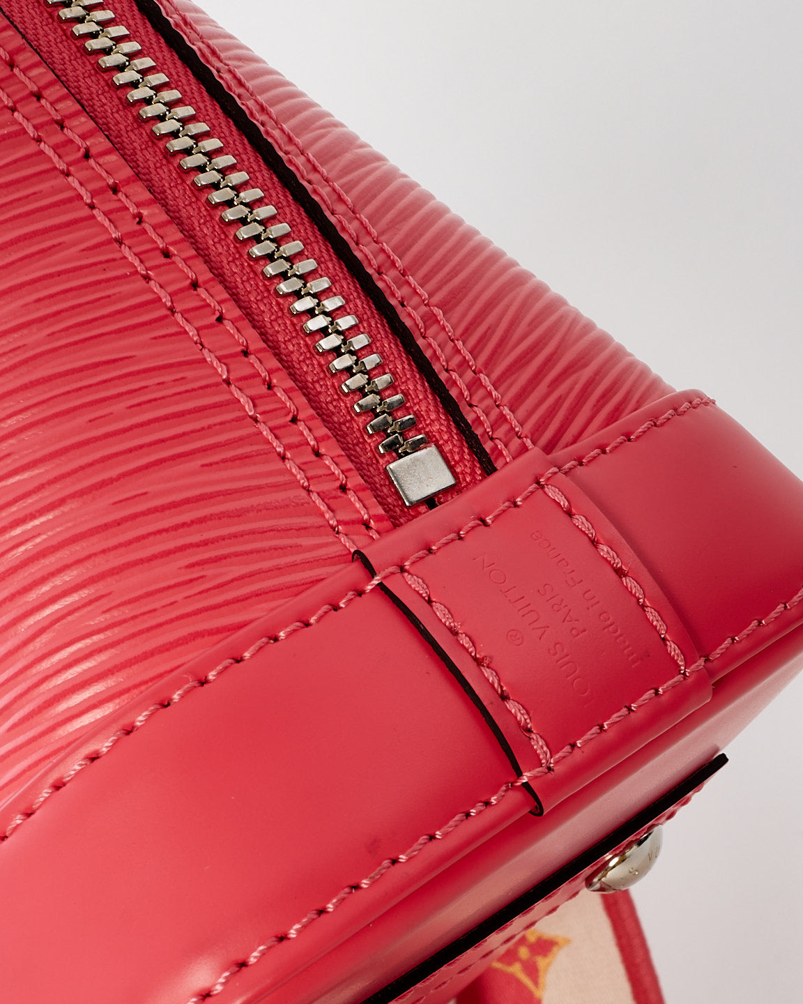 Louis Vuitton Pink Epi Leather Alma BB with Canvas Strap