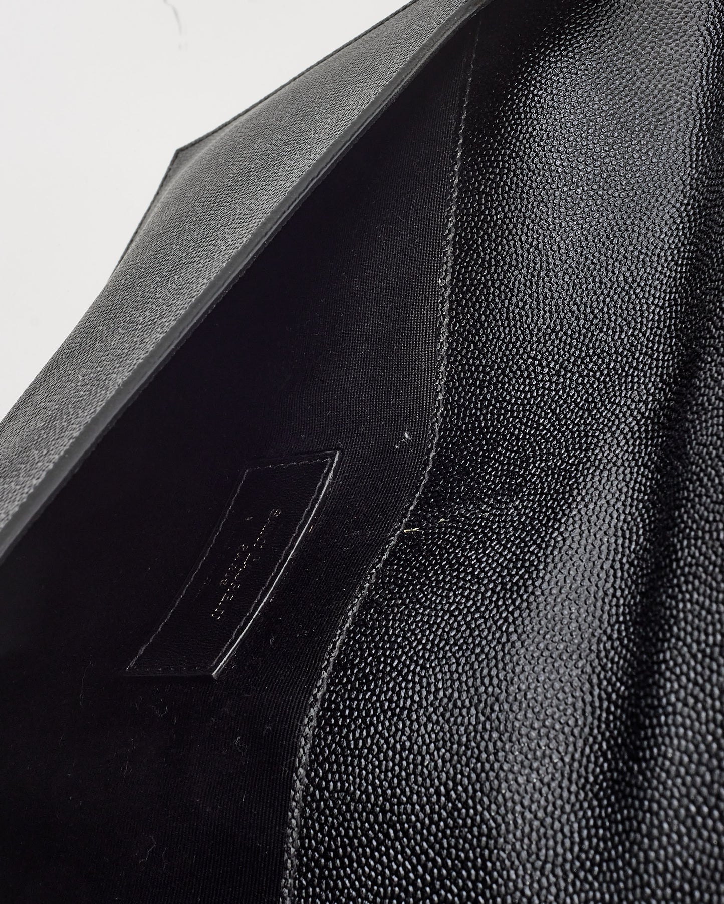 Saint Laurent Black Grained Leather So Black Uptown Clutch