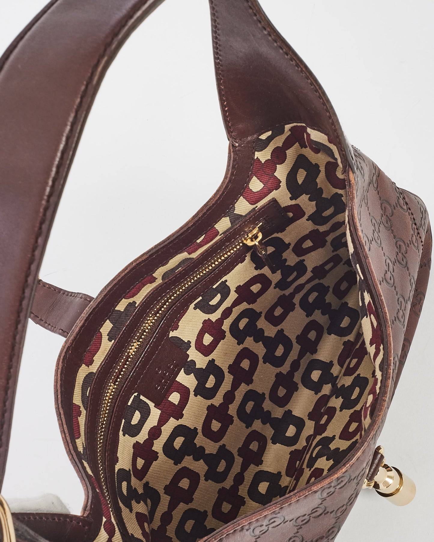 Gucci Brown Leather Guccissima Jackie Shoulder Bag