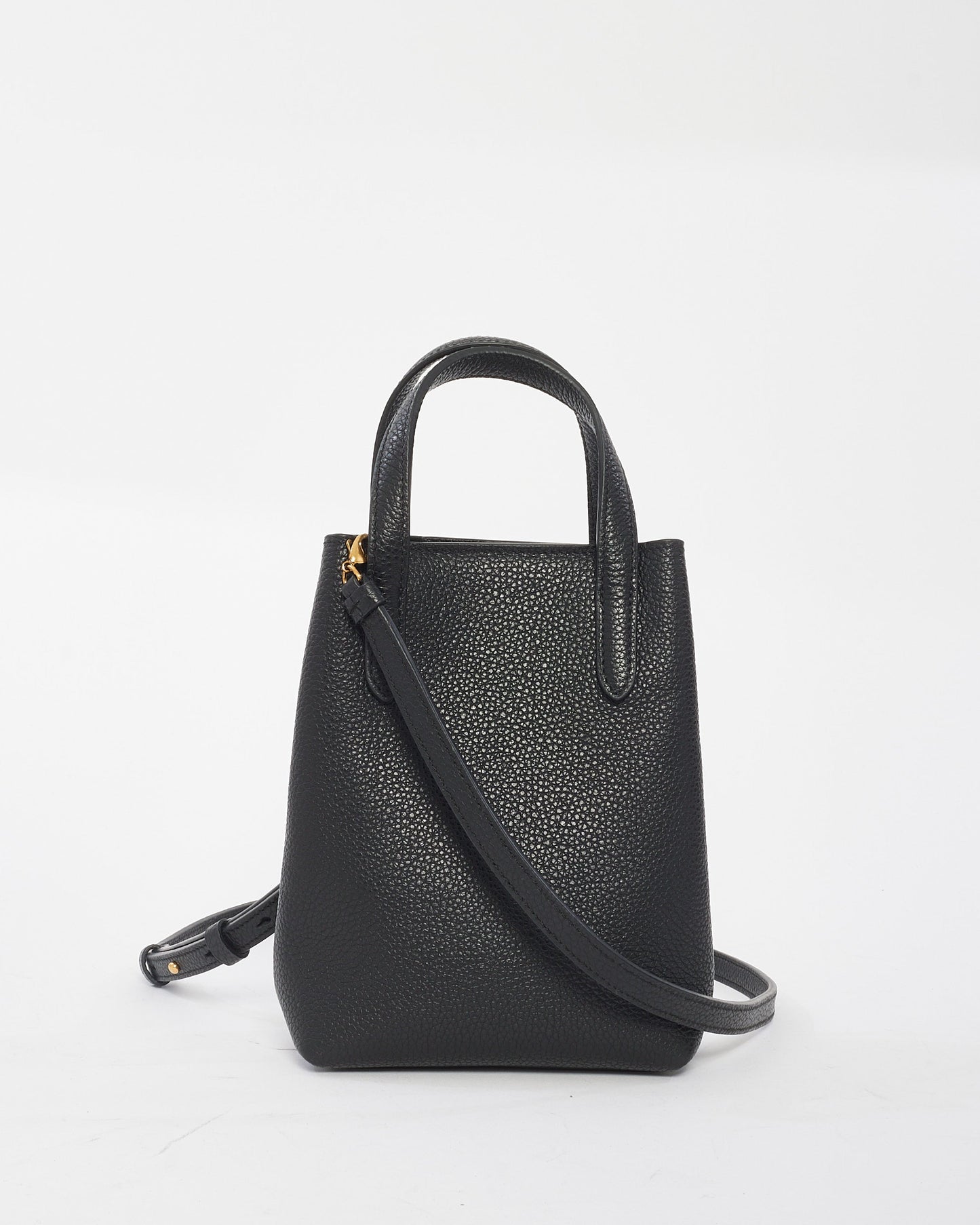 Salvatore Ferragamo Black Leather Mini Grancini Crossbody Bag