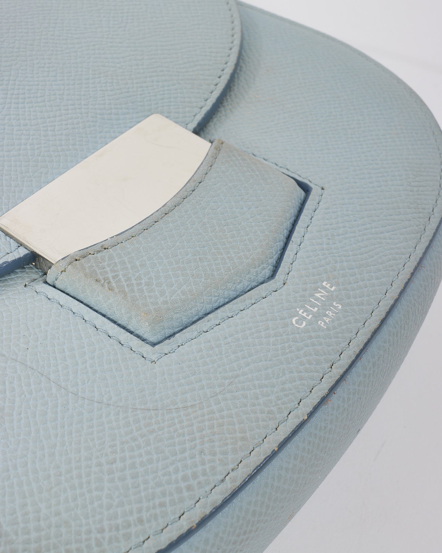 Celine Blue Leather Trotteur Crossbody Bag
