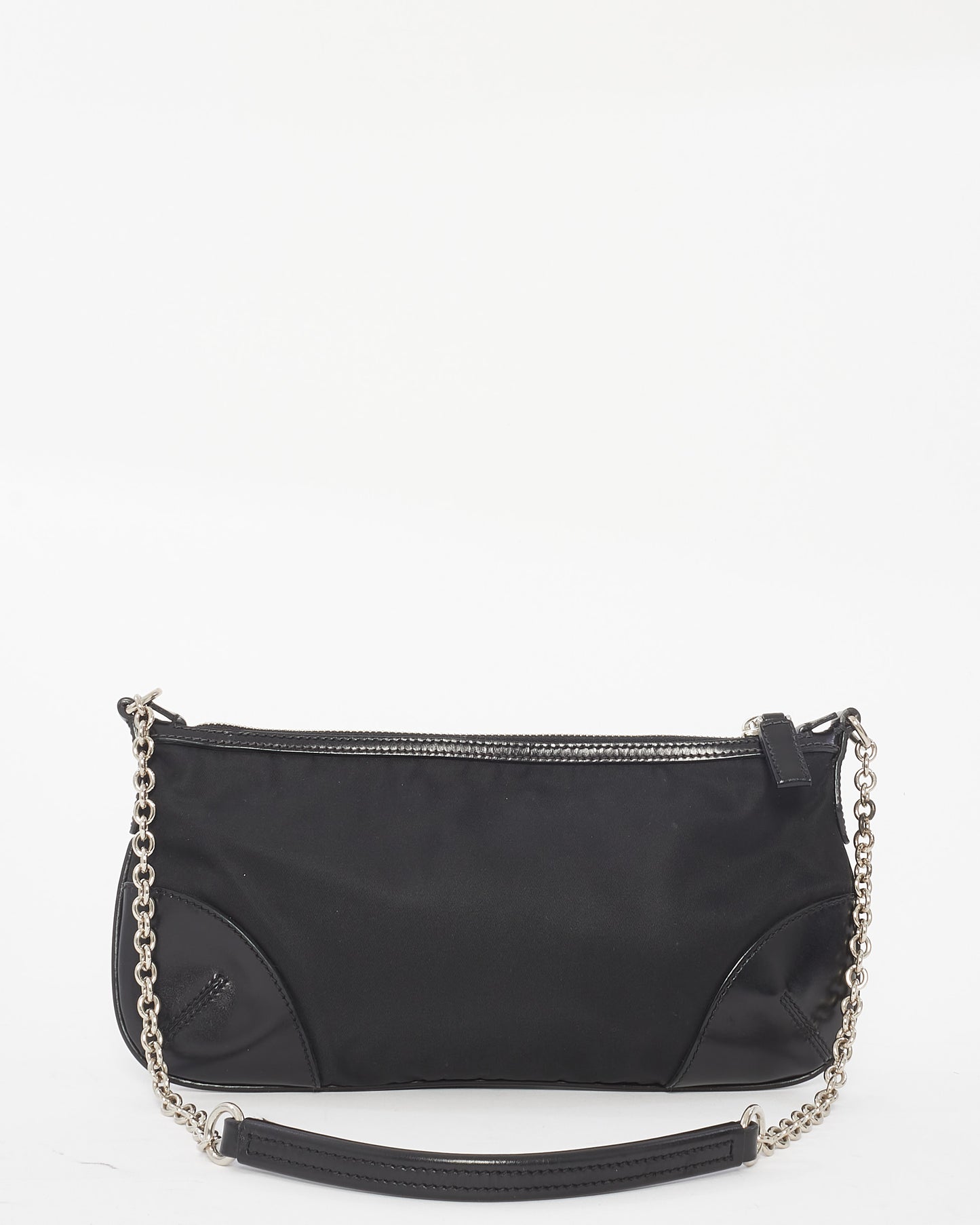 Prada Black Nylon & Leather Chain Mini Shoulder Bag