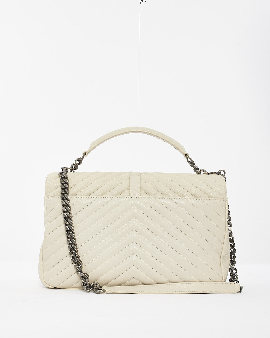 Saint Laurent Off White Leather Large College Bag