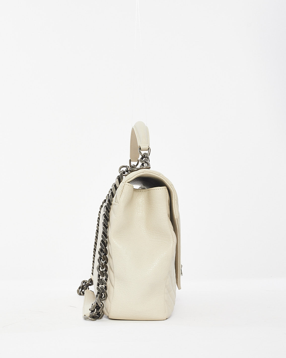 Saint Laurent Off White Leather Large College Bag