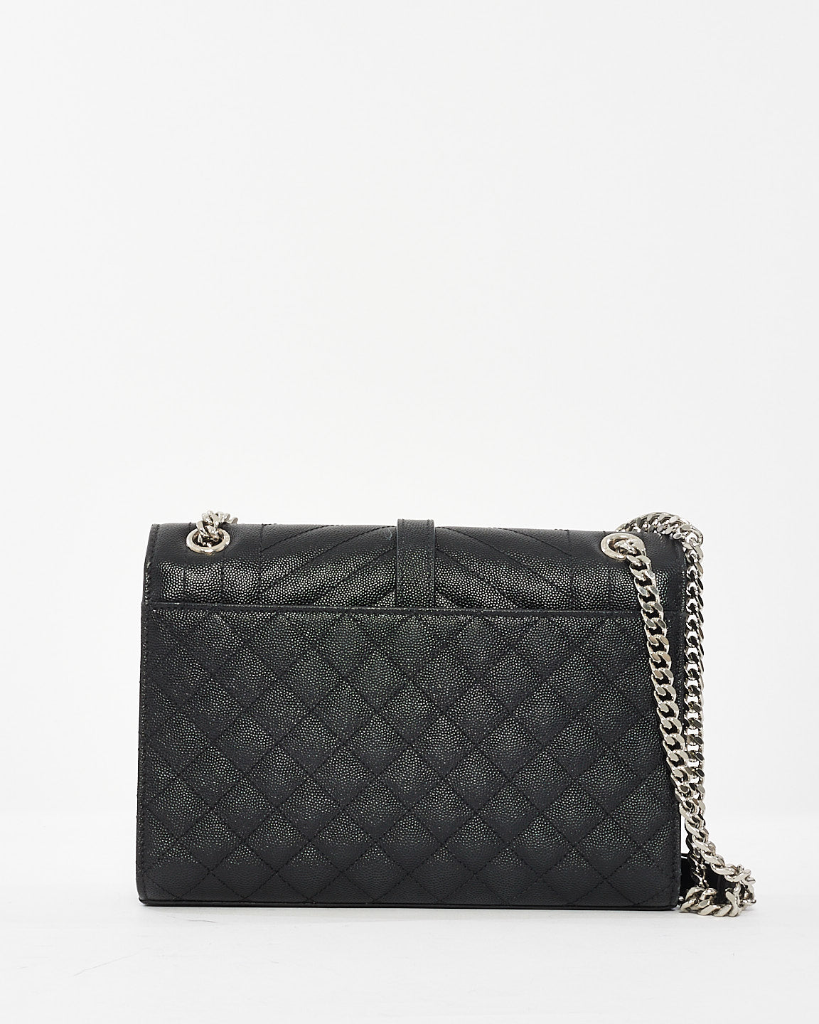 Saint Laurent Black Quilted Leather Medium Envelope Chain Bag