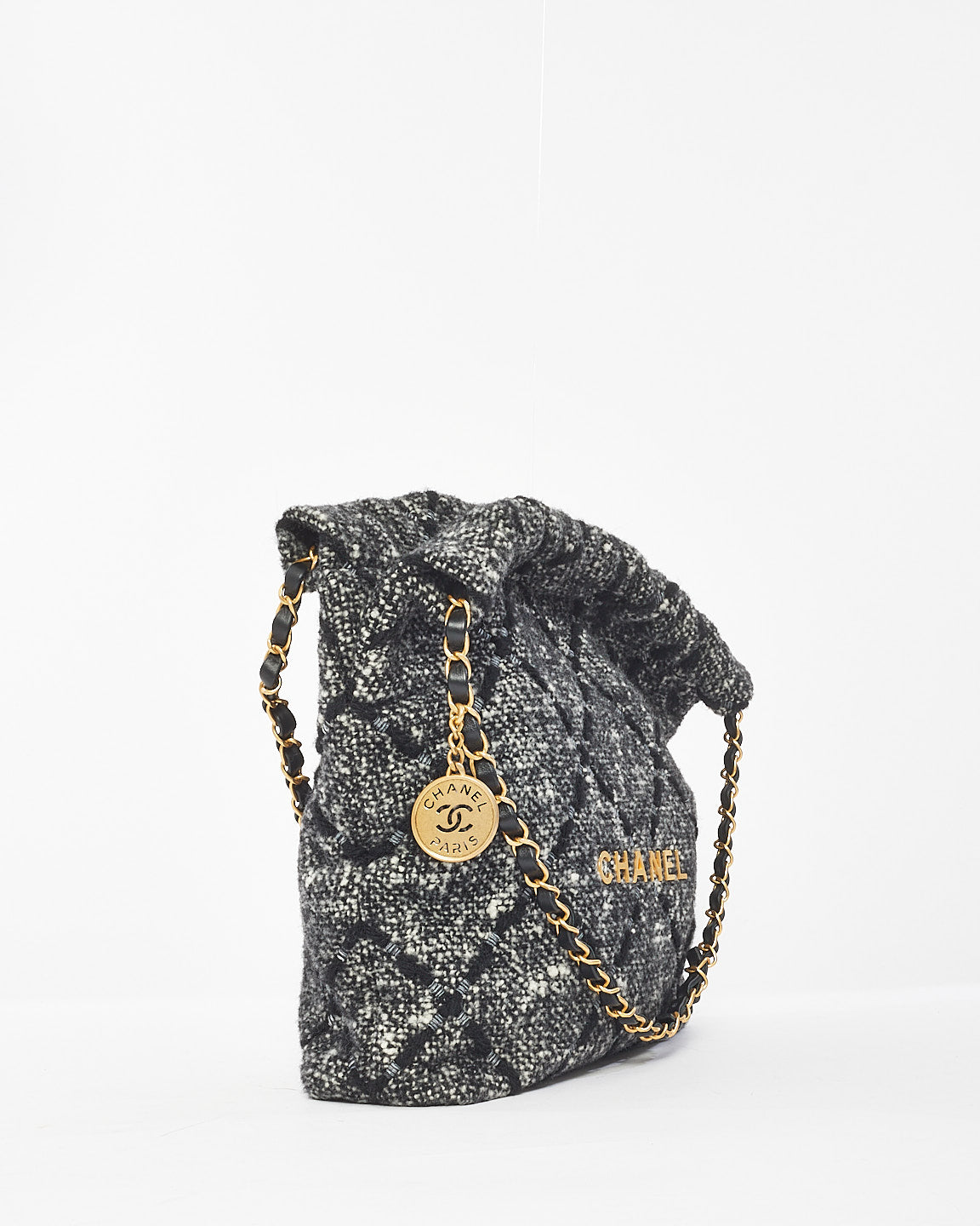 Chanel Black & Ecru Tweed Chanel 22 Bag