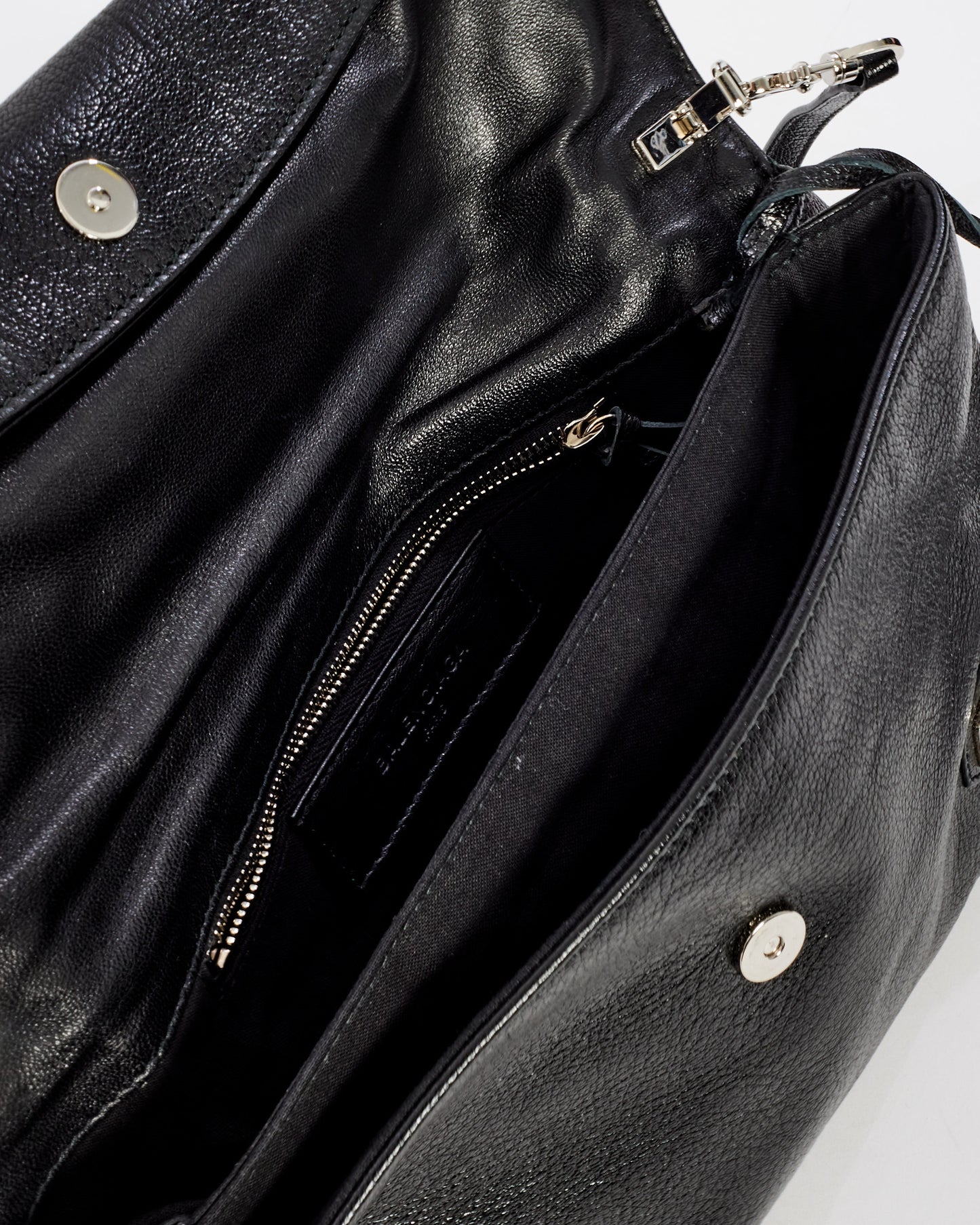 Balenciaga Black Leather City Clutch W/ Strap