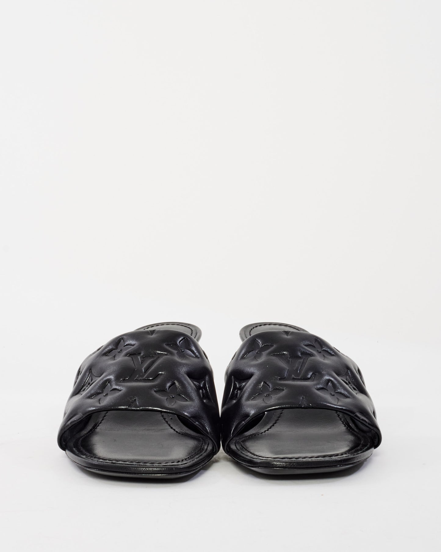 Louis Vuitton Black Empreinte Leather Revival Mule Heels - 41