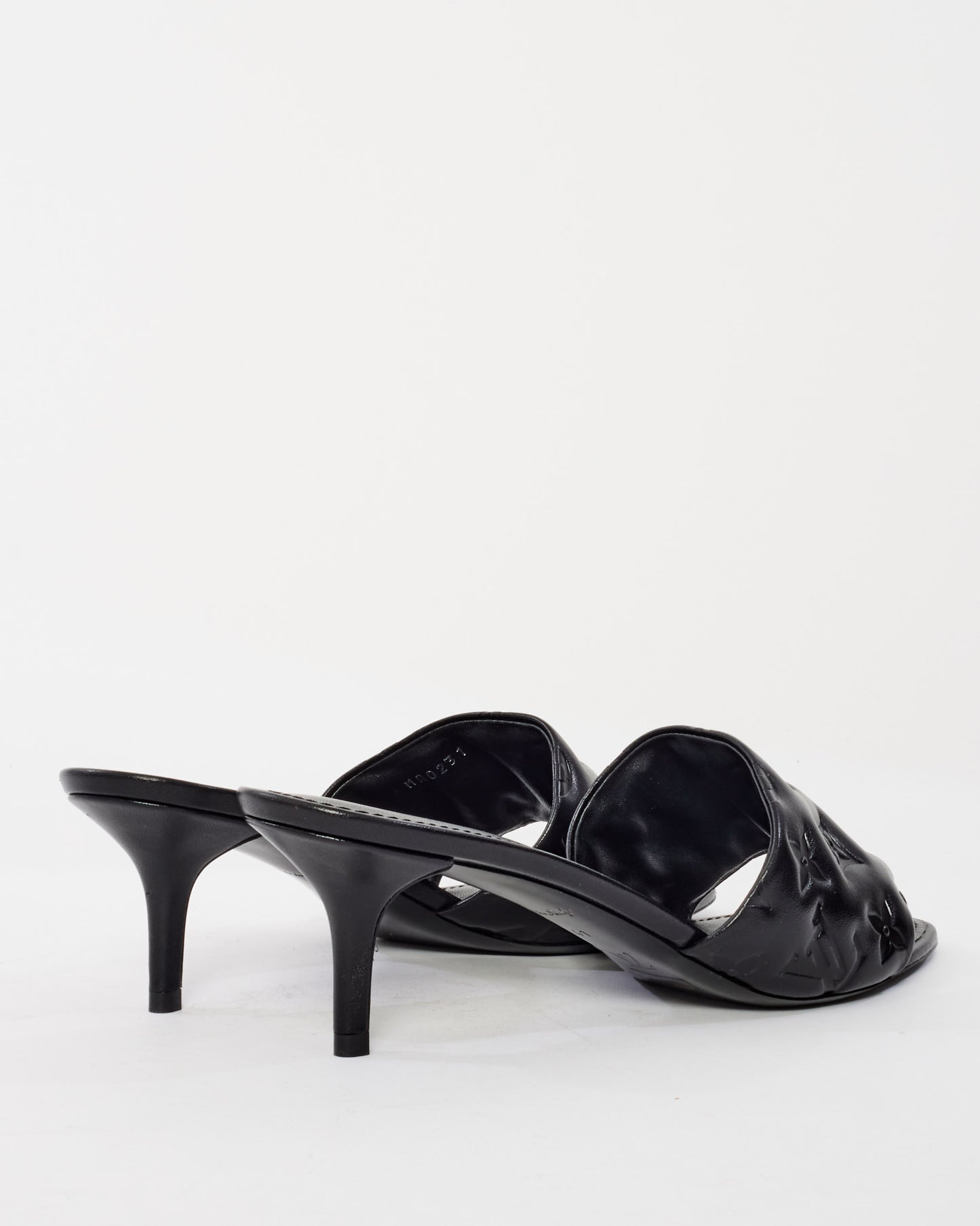 Louis Vuitton Black Empreinte Leather Revival Mule Heels - 41