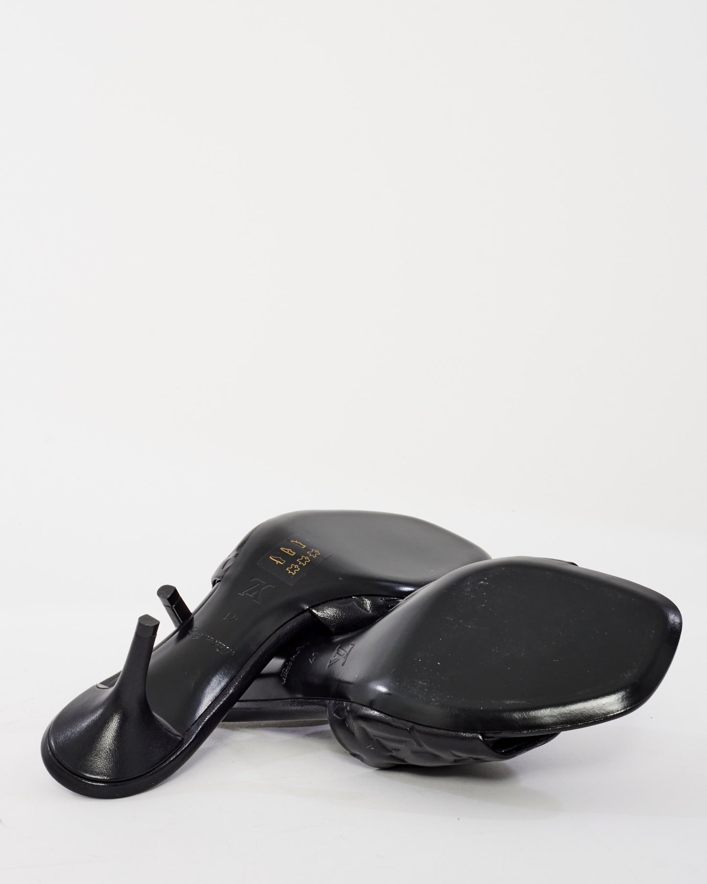 Louis Vuitton Black Empreinte Leather Revival Mule Heels - 41