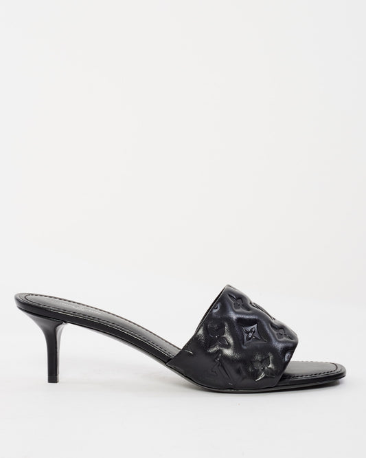 Louis Vuitton Black Empreinte Leather Revival Mule Heels - 41