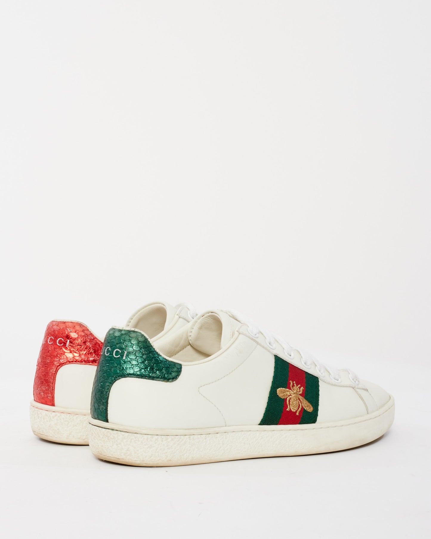 Gucci White Leather Bee Ace Sneakers - 36