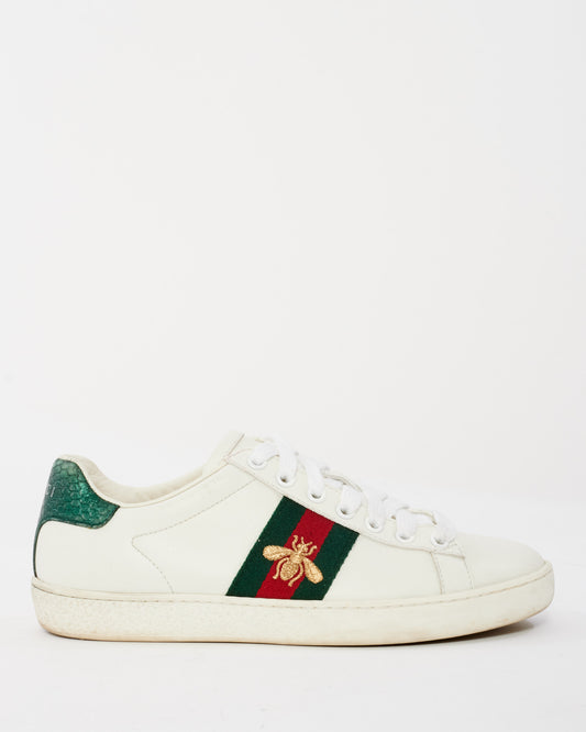 Gucci White Leather Bee Ace Sneakers - 36