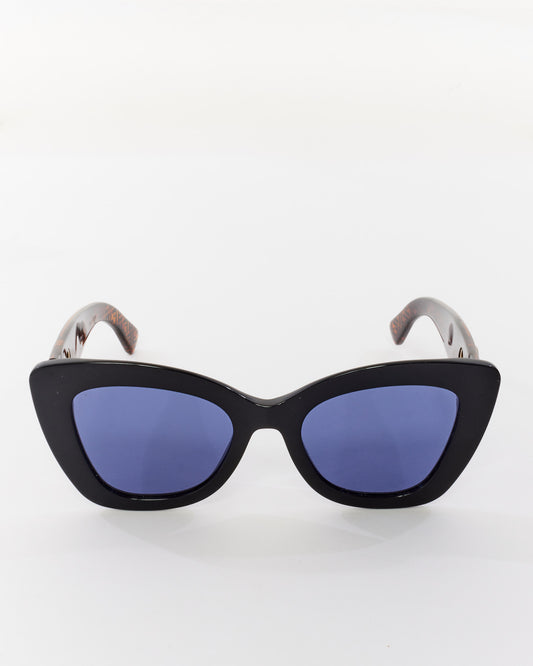 Fendi Black & Monogram Acetate Cat Eye Sunglasses FF 0327/S
