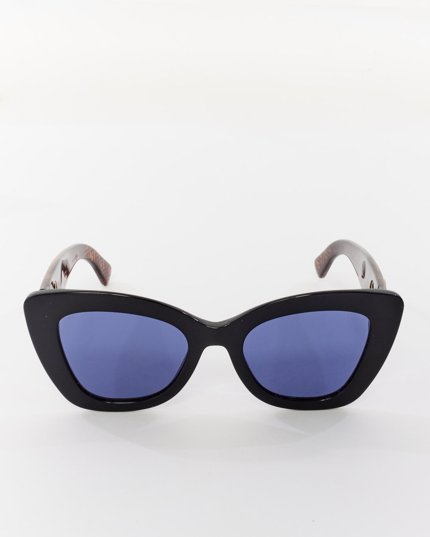 Fendi Black & Monogram Acetate Cat Eye Sunglasses FF 0327/S